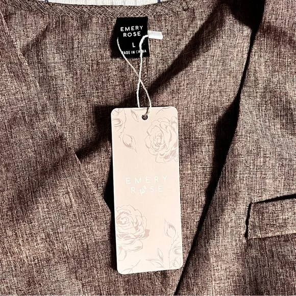 NWT Emery Rose Two Piece/ Brown Vest and Pants Set Size L - Picture 4 of 16